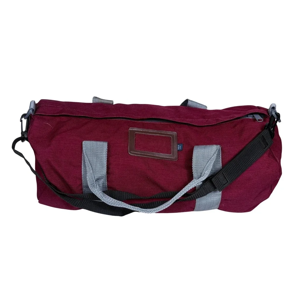 Dolt USA Duffel Bag Unisex Large Burgundy Canvas Travel Gym Weekend Carry On